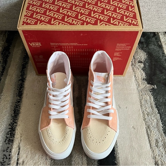 NWT Vans Sk8-Hi Tapered Stackform Color Block Peach Platform Shoe Women's 8 - Picture 4 of 9